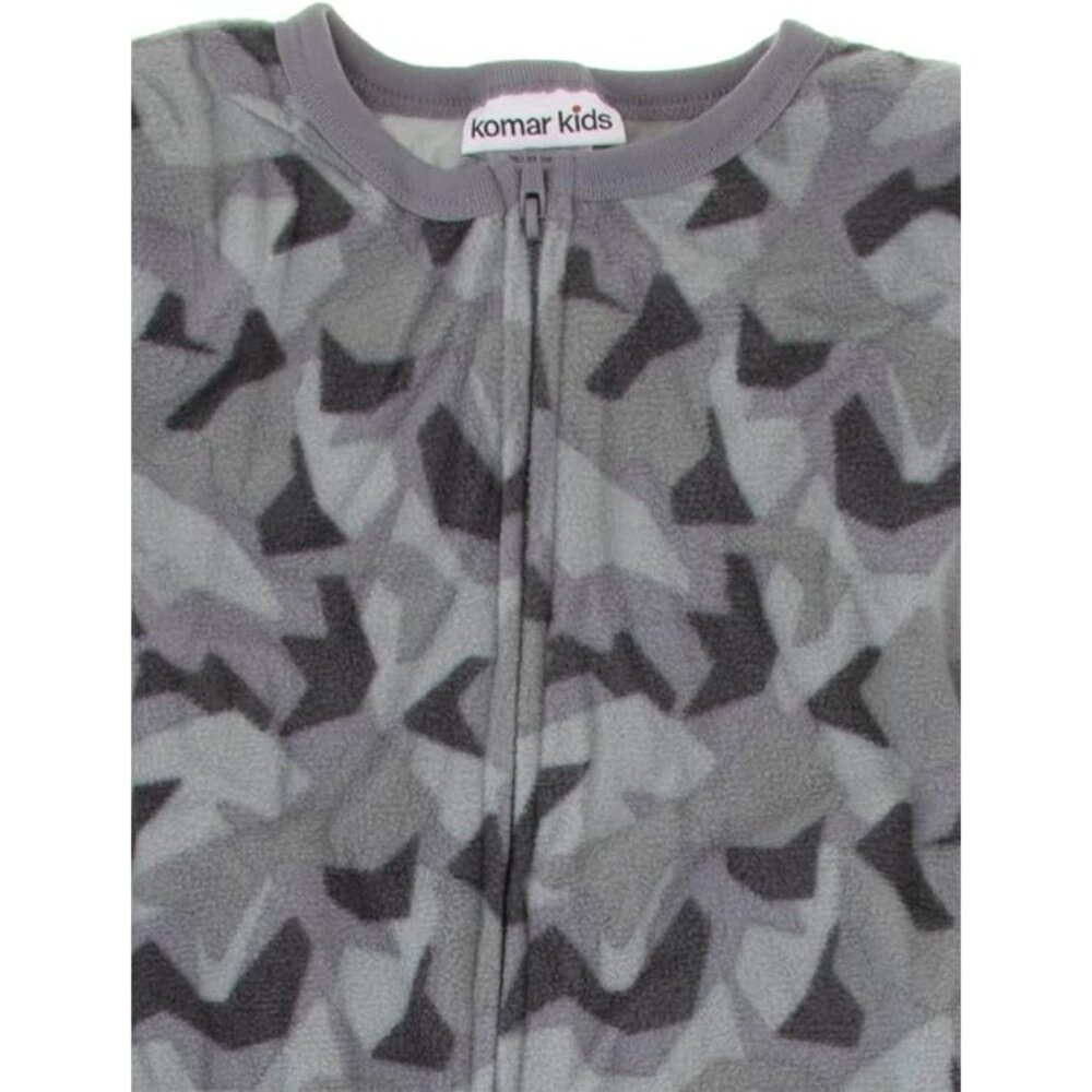 Komar Kids Boys Gray Camo Fleece Blanket Sleeper Footed Pajamas Size 8 Medium - Picture 3 of 3